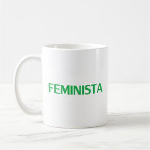 Feminist feminista in Spanish green white modern Coffee Mug