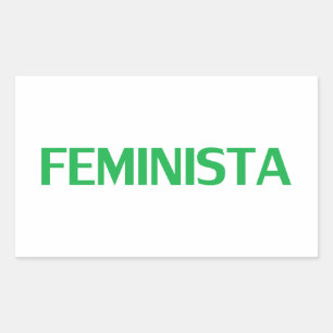 Feminist feminista in Spanish green white modern Rectangular Sticker