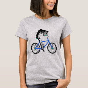 Feminist Fish Riding a Bicycle (without quote) T-Shirt