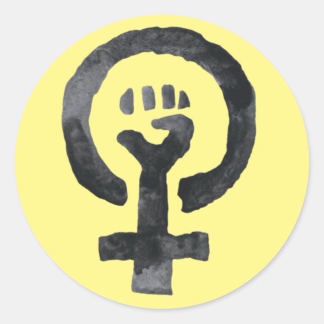 Feminist Fist Symbol Classic Round Sticker (Front)