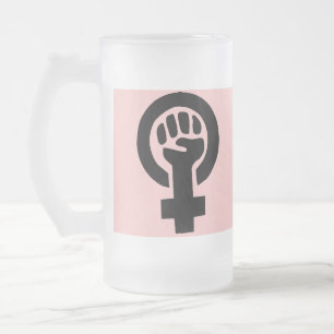 Feminist Frosted Glass Beer Mug