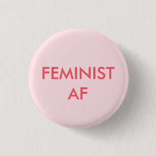 feminist girl power round button