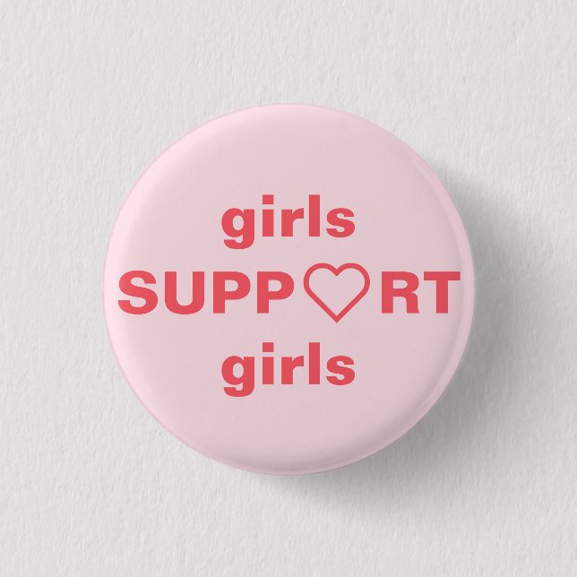feminist girl power round button (Front)