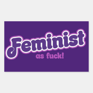 Feminist in purple rectangular sticker