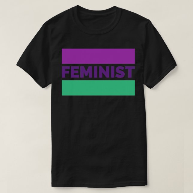 Feminist in suffragette colours T-Shirt (Design Front)