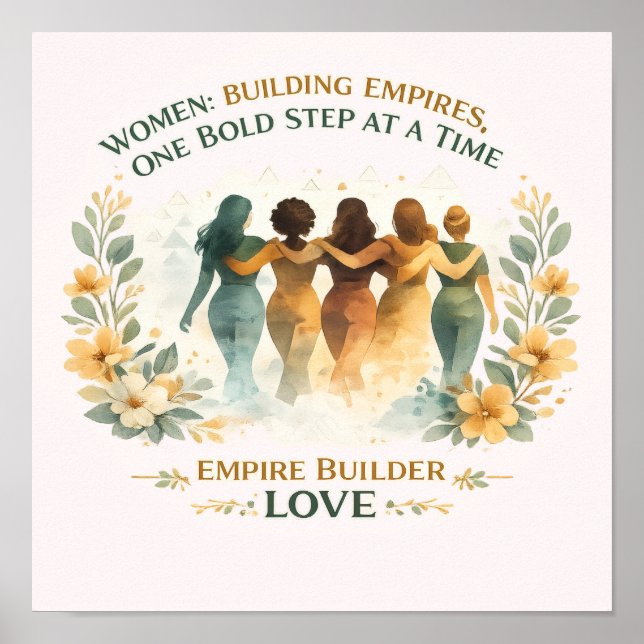 Feminist Inspirational T Shirt, Strong Women Unity Poster (Front)