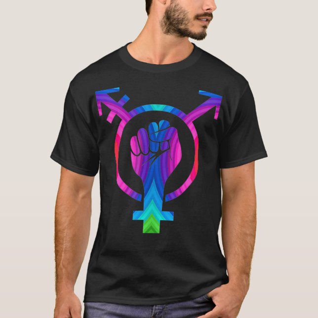 Feminist LGBTQ  Peace Symbol tee  (Front)