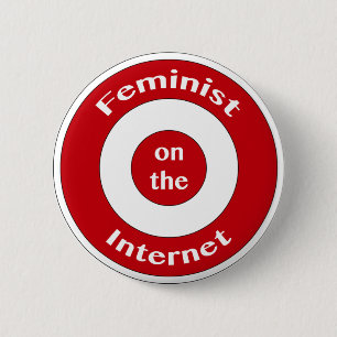 Feminist on the Internet (target) 6 Cm Round Badge