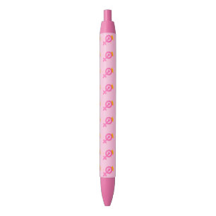 Feminist Pink Black Ink Pen