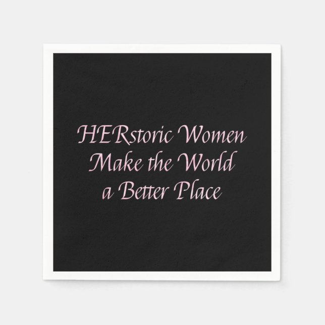 Feminist Pink Girly Feminism Quote - Historic Napkin (Front)