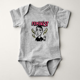 Feminist Pop Art Girl Baby Bodysuit