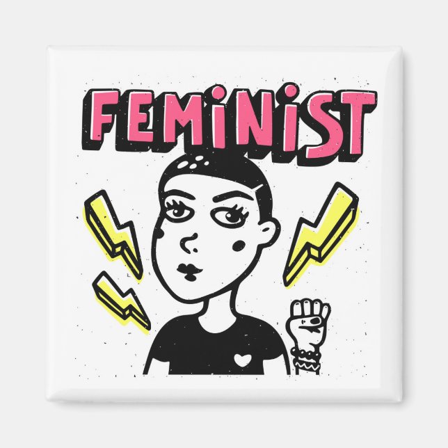 Feminist Pop Art Girl Magnet (Front)