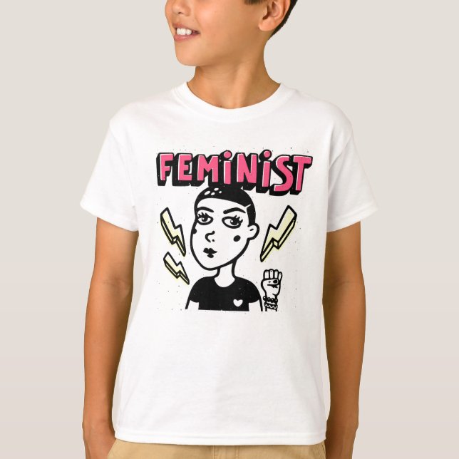 Feminist Pop Art Girl T-Shirt (Front)