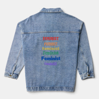 feminist pride - fun font - t-shirt denim jacket