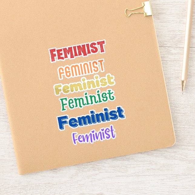 feminist pride - fun font - transparent background (Notebook)