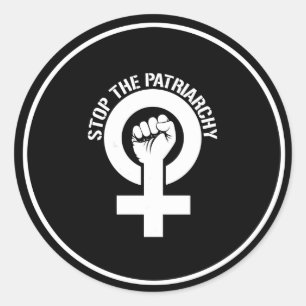 Feminist Resistance - Stop The Patriarchy --  whit Classic Round Sticker