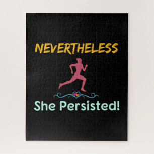 Feminist Runner Nevertheless She Persisted Jigsaw Puzzle