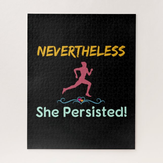 Feminist Runner Nevertheless She Persisted Jigsaw Puzzle (Vertical)