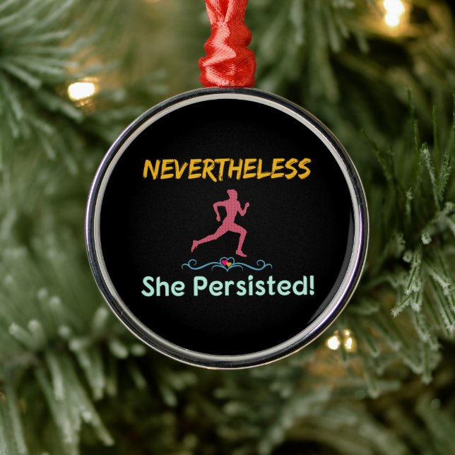 Feminist Runner Nevertheless She Persisted Metal Tree Decoration (Tree)