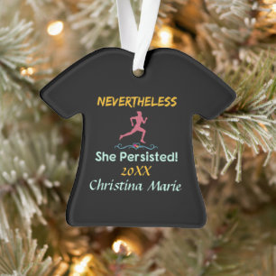 Feminist Runner Nevertheless She Persisted Ornament