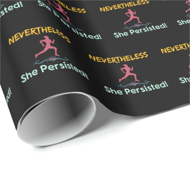 Feminist Runner Nevertheless She Persisted Wrapping Paper (Roll Corner)