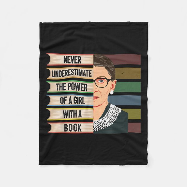 Feminist Ruth Bader Ginsburg Rbg Quote Girl With B Fleece Blanket (Front)