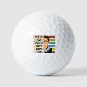 Feminist Ruth Bader Ginsburg RBG Quote Girl With B Golf Balls
