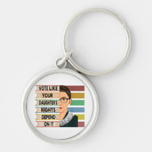 Feminist Ruth Bader Ginsburg RBG Quote Girl With B Key Ring