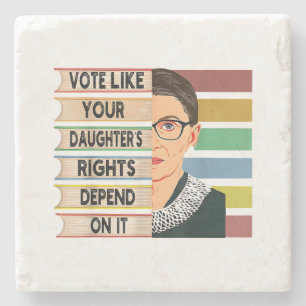 Feminist Ruth Bader Ginsburg RBG Quote Girl With B Stone Coaster