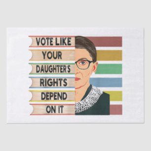 Feminist Ruth Bader Ginsburg RBG Quote Girl With B Tissue Paper