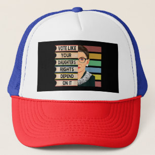 Feminist Ruth Bader Ginsburg RBG Quote Girl With B Trucker Hat