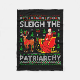 Feminist Ruth Bader Ginsburg Rbg Xmas Sleigh The P Fleece Blanket