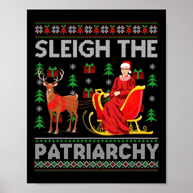 Feminist Ruth Bader Ginsburg Rbg Xmas Sleigh The P Poster (Front)