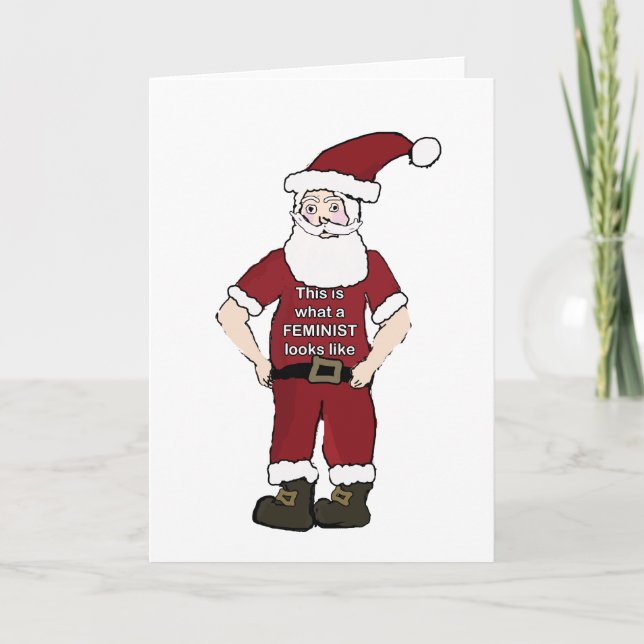 Feminist Santa Christmas Card (Front)