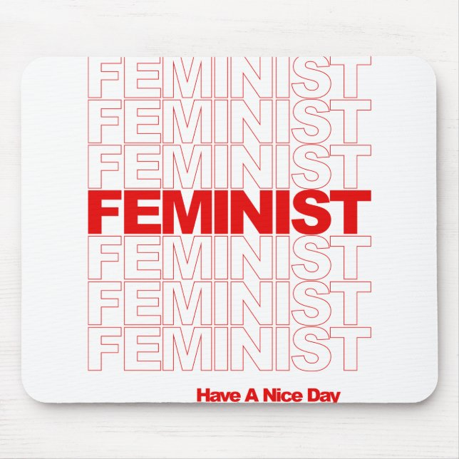 Feminist shirt mouse mat (Front)