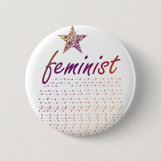 Feminist Star 6 Cm Round Badge