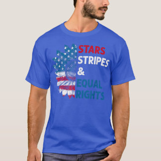 Feminist Stars Stripes Equal Rights American Flag  T-Shirt