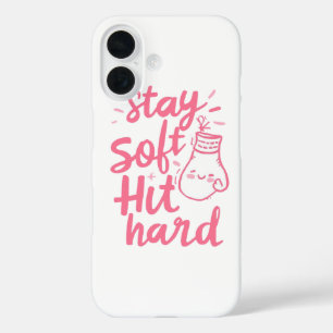 Feminist Stay Soft Hit Hard Boxing Quote iPhone 16 Case