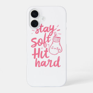 Feminist Stay Soft Hit Hard Boxing Quote iPhone 16 Case