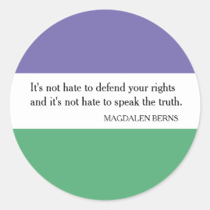 Feminist Sticker with Magdalen Berns Quote