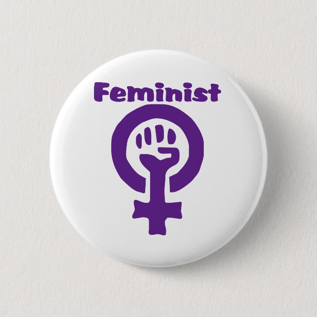 Feminist Symbol in Purple 6 Cm Round Badge (Front)