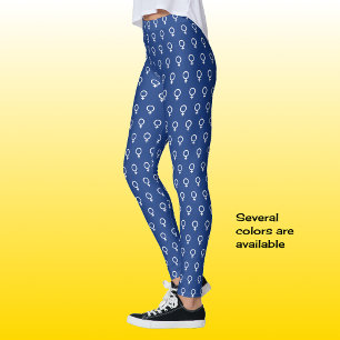 Feminist symbol pattern blue leggings