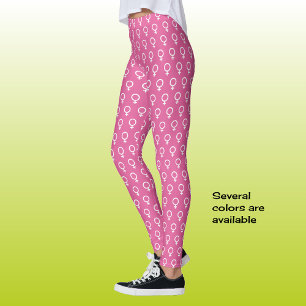 Feminist symbol pattern pink leggings