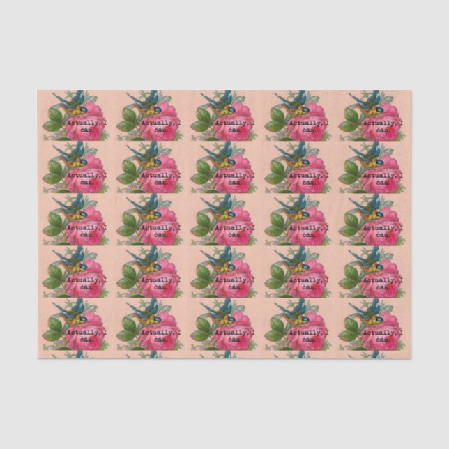Feminist vintage bird tissue paper (Front)