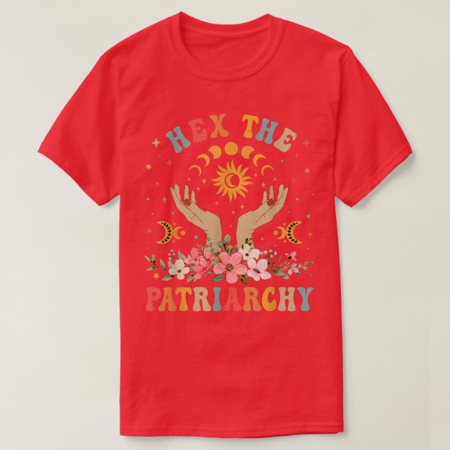 Feminist Witch He The Patriarchy Halloween Witch V T-Shirt (Design Front)
