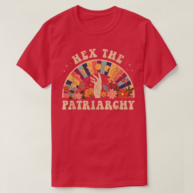 Feminist Witch He The Patriarchy Halloween Witch V T-Shirt (Design Front)