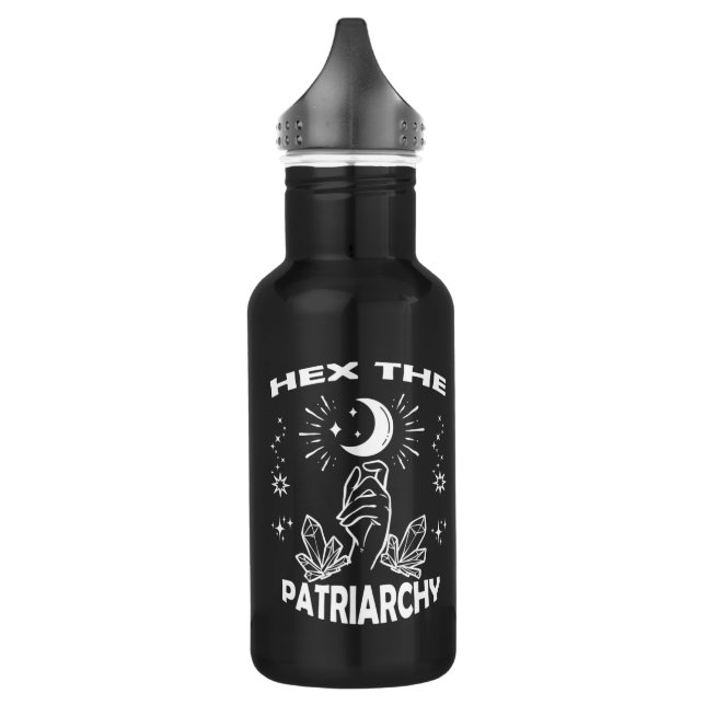Feminist Witch, Hex The Patriarchy 532 Ml Water Bottle (Left)