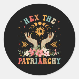 Feminist Witch Hex The Patriarchy Halloween Witch Classic Round Sticker