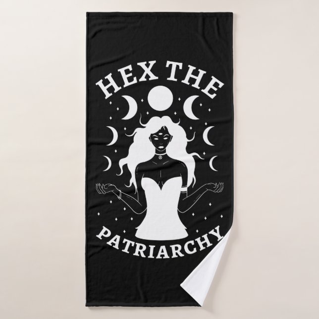 Feminist Witch - Hex The Patriarchy II Bath Towel Set (Bath Towel)