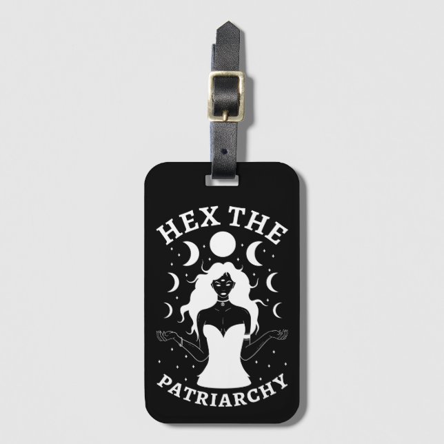 Feminist Witch - Hex The Patriarchy II Luggage Tag (Front Vertical)